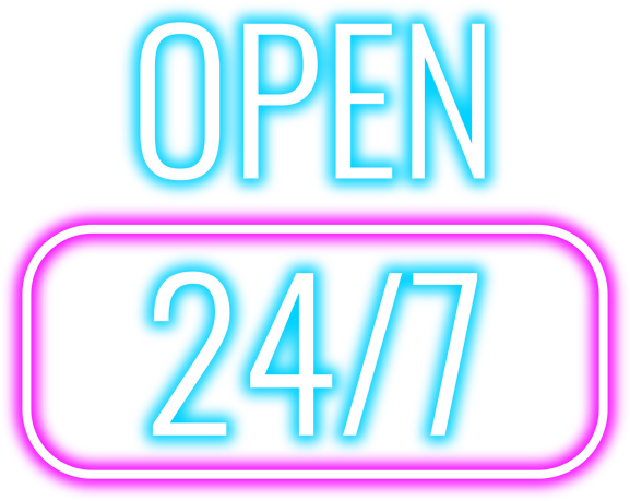 Open 24x7 | Open 24 hours Neon Signboard